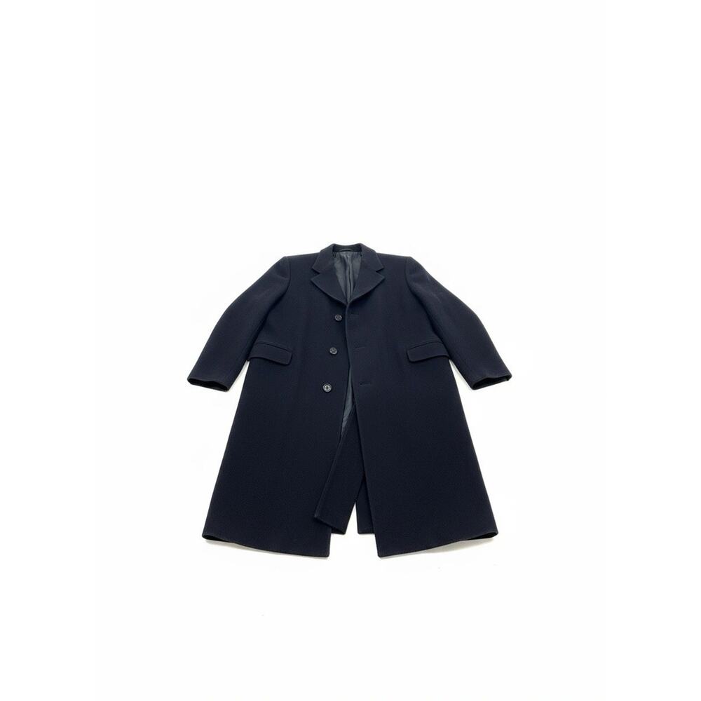 Vintage Men’s Navy Blue Baskin England Men’s Wool and Cashmere Overcoat Size 42R
